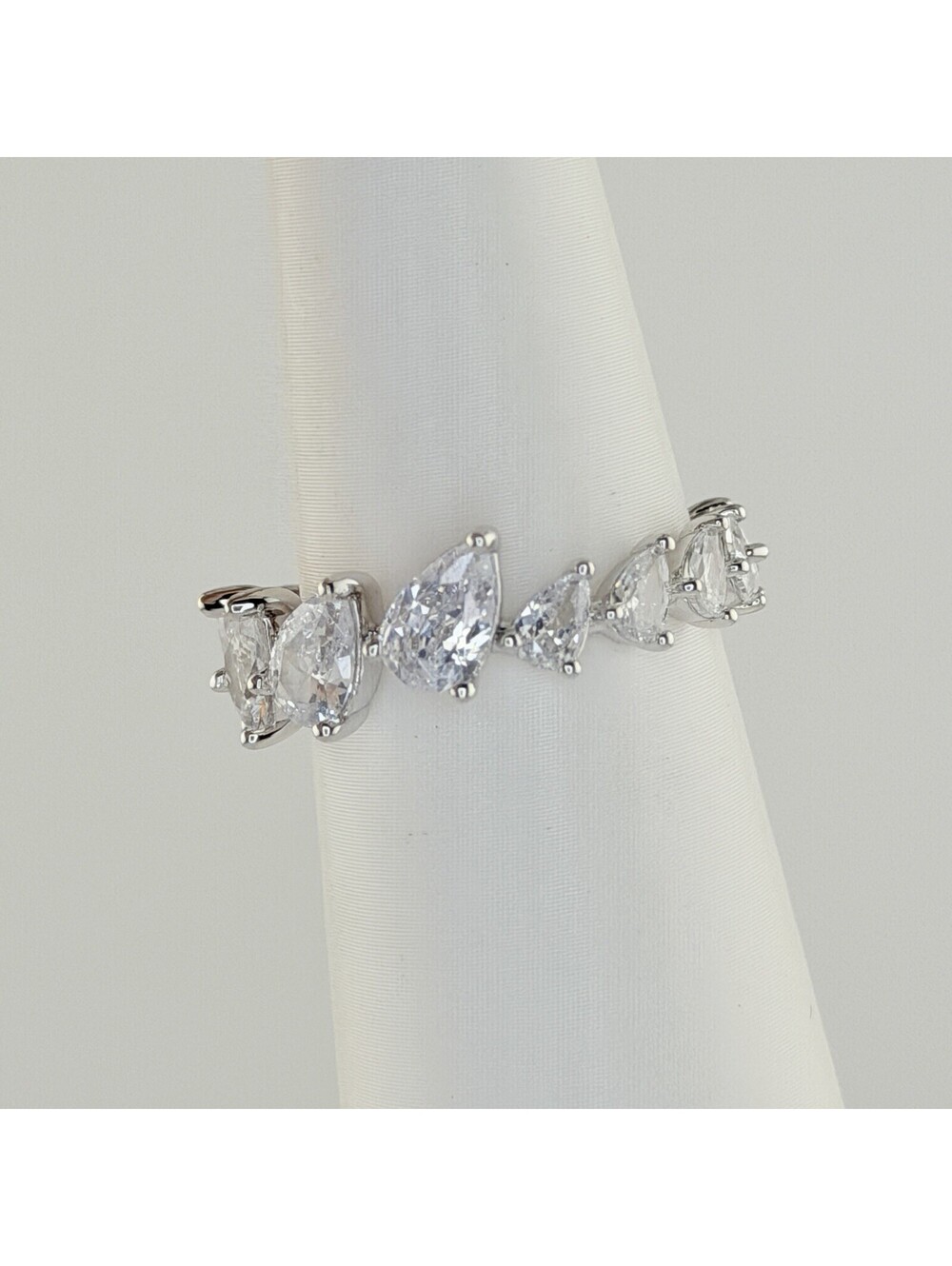 Bomb Party Ring Sz 9 "The Helena Ring" RG47756 Clear CZ on Rhodium